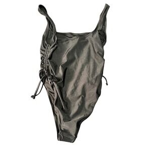 Forever 21 Black One Piece Swimsuit Ruched Side Detail Sexy‎ Size Small